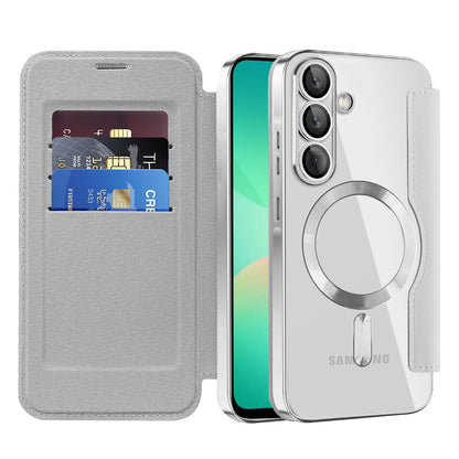 MagSafe Case for Samsung Galaxy A26 A266, Techsuit, SmartMag Book, Gray