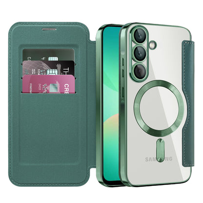 Funda MagSafe para Samsung Galaxy A26 A266, Techsuit, SmartMag Book, Verde