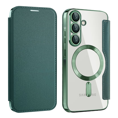 Funda MagSafe para Samsung Galaxy A26 A266, Techsuit, SmartMag Book, Verde