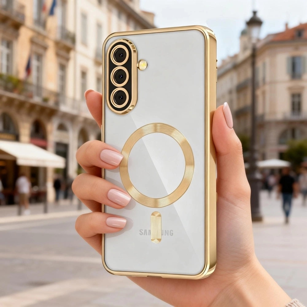 Funda MagSafe para Samsung Galaxy A27 5G, Techsuit, Luxury Crystal, Rosa