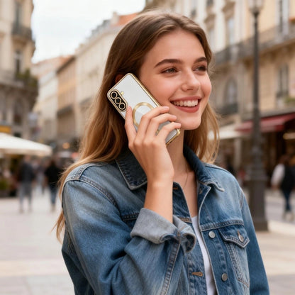 Funda MagSafe para Samsung Galaxy A27 5G, Techsuit, Luxury Crystal, Rosa