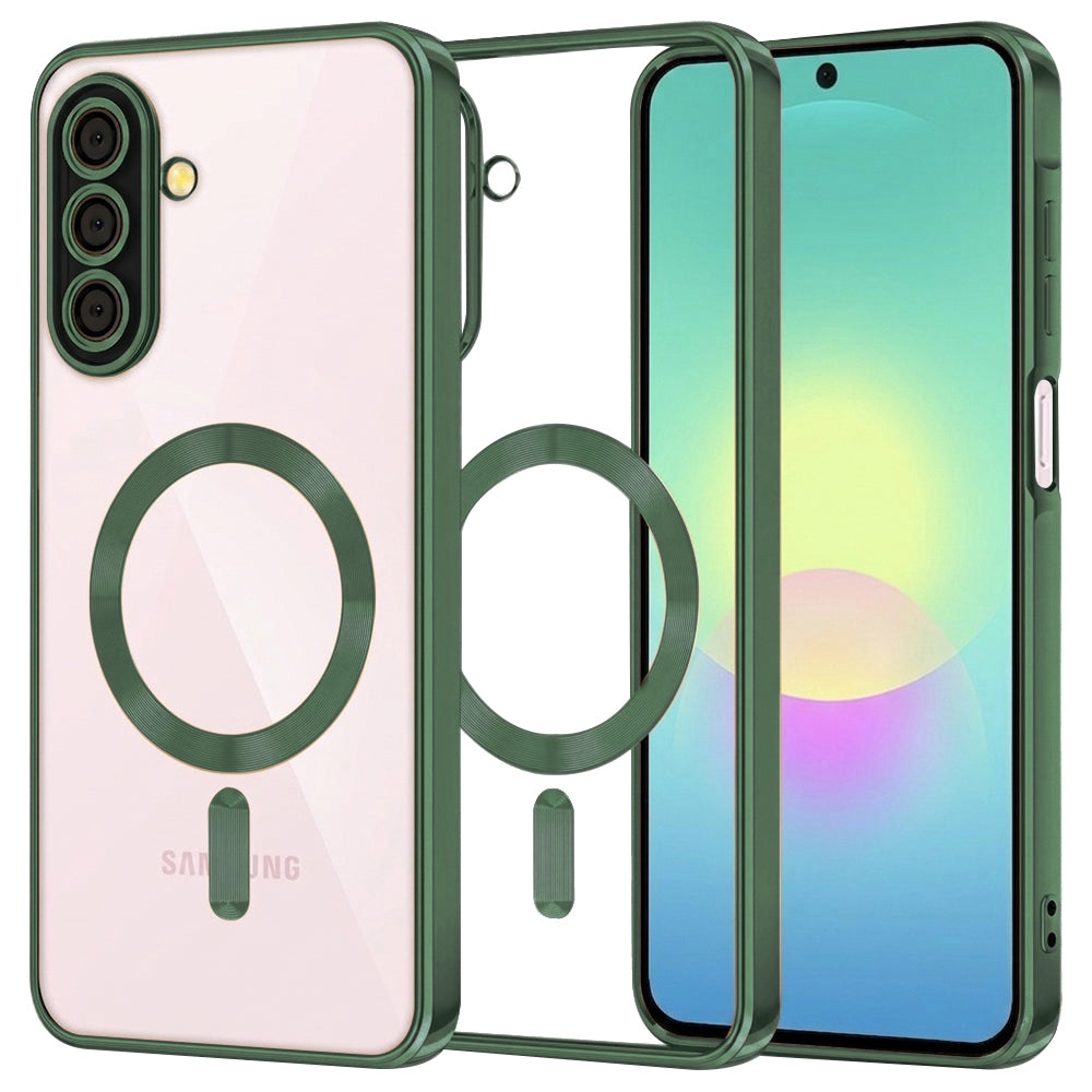 Funda MagSafe para Samsung Galaxy A27 5G, Techsuit, Luxury Crystal, Verde Oscuro