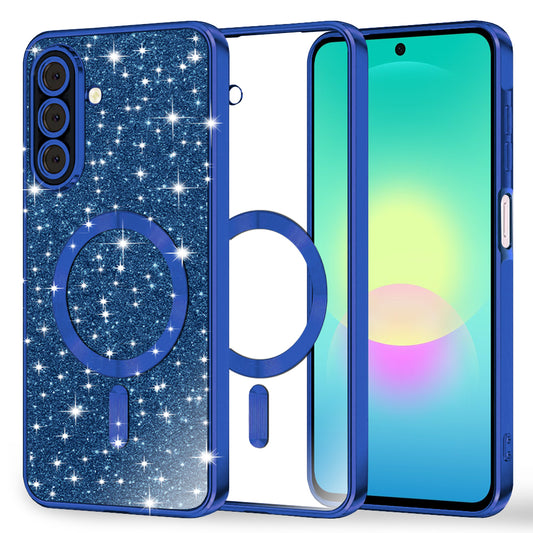 Funda MagSafe para Samsung Galaxy A27 5G, Techsuit, Luxury Glitter, Azul Oscuro