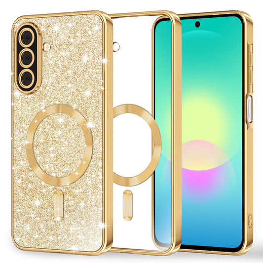 Funda MagSafe para Samsung Galaxy A27 5G, Techsuit, Luxury Glitter, Dorada