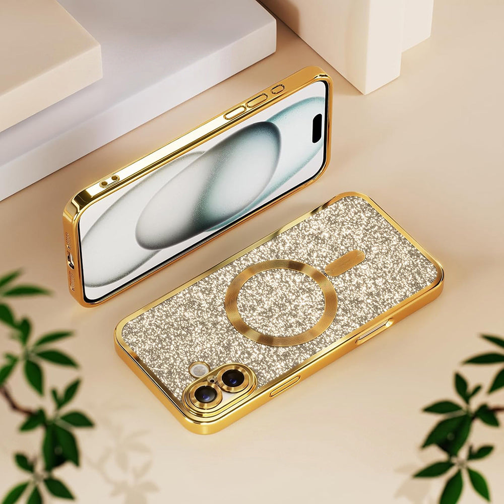 Funda MagSafe para Samsung Galaxy A27 5G, Techsuit, Luxury Glitter, Morado Claro