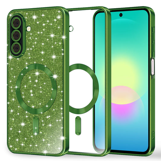 Funda MagSafe para Samsung Galaxy A27 5G, Techsuit, Luxury Glitter, Verde Oscuro