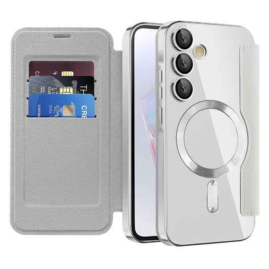 Funda MagSafe para Samsung Galaxy A35 5G A356, Techsuit, SmartMag Book, Gris
