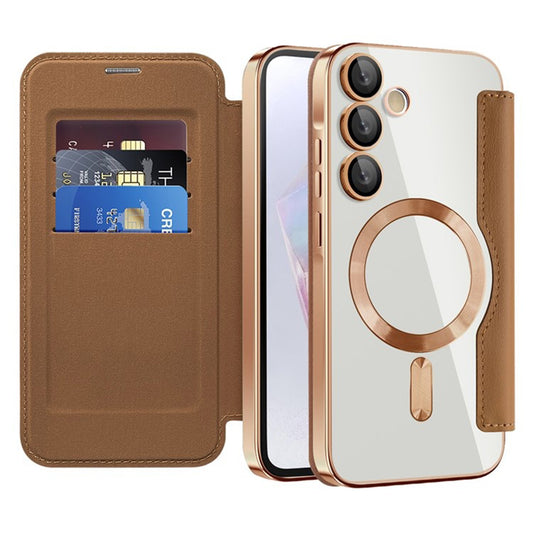 Funda MagSafe para Samsung Galaxy A35 5G A356, Techsuit, SmartMag Book, Marrón
