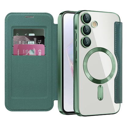 Funda MagSafe para Samsung Galaxy A35 5G A356, Techsuit, SmartMag Book, Verde