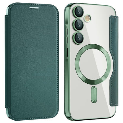 Funda MagSafe para Samsung Galaxy A35 5G A356, Techsuit, SmartMag Book, Verde
