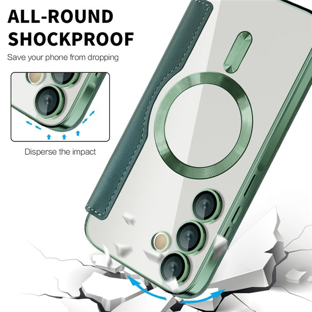 Funda MagSafe para Samsung Galaxy A35 5G A356, Techsuit, SmartMag Book, Verde