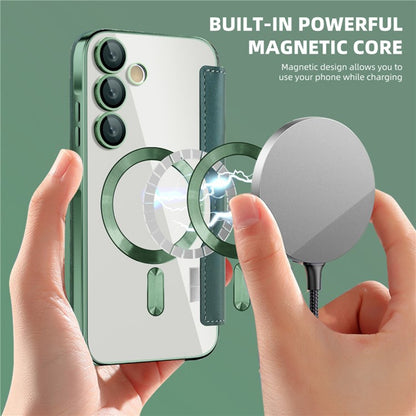 Funda MagSafe para Samsung Galaxy A35 5G A356, Techsuit, SmartMag Book, Verde