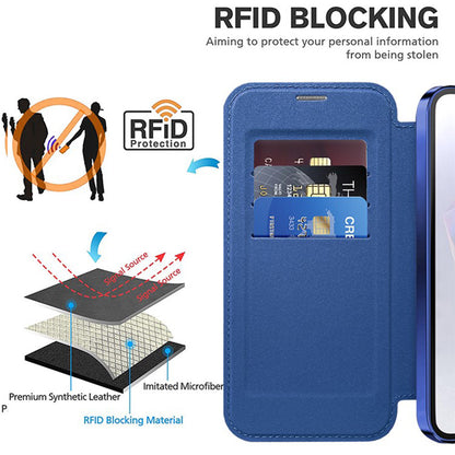 Funda MagSafe para Samsung Galaxy A36 A366, Techsuit, SmartMag Book, Azul