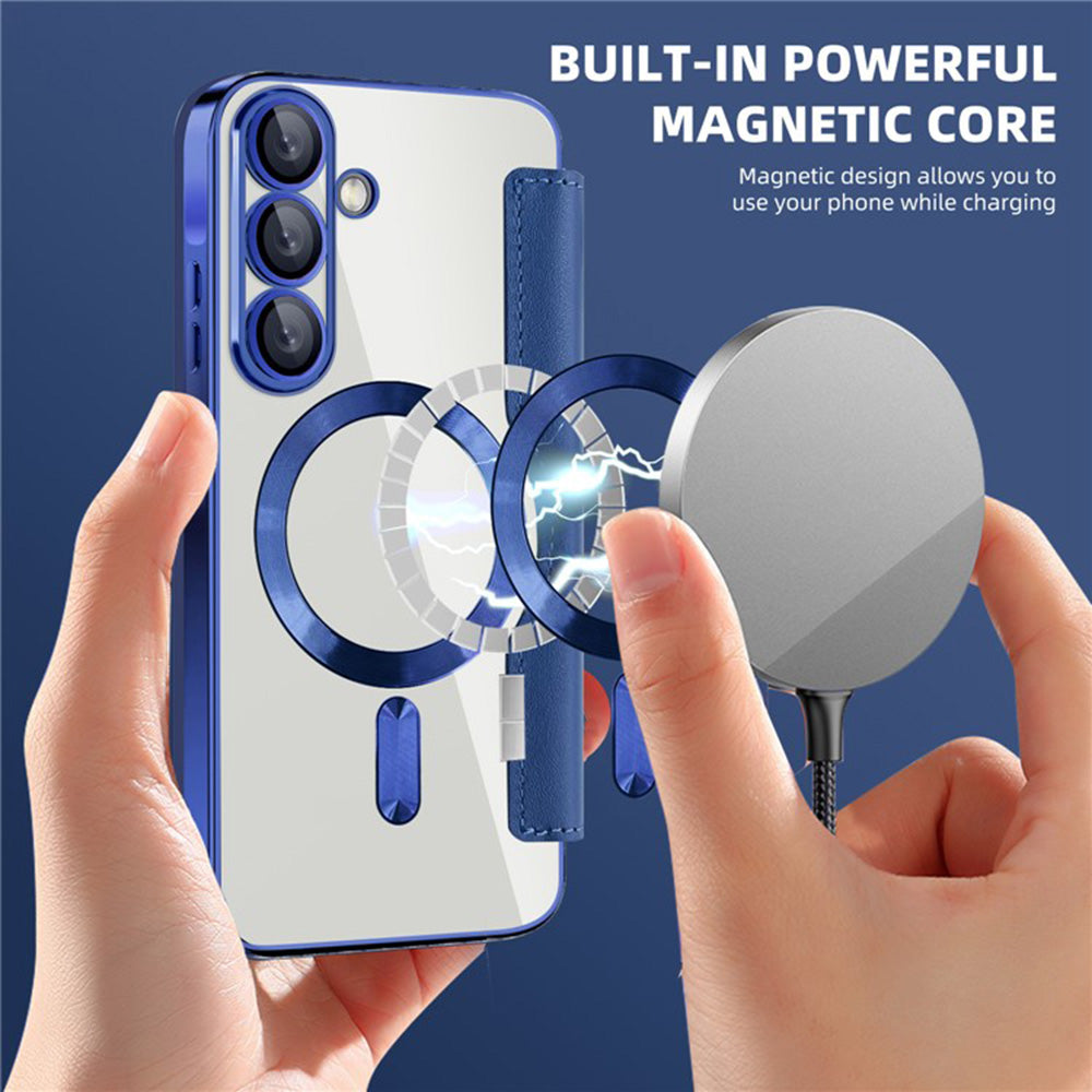 Funda MagSafe para Samsung Galaxy A36 A366, Techsuit, SmartMag Book, Azul