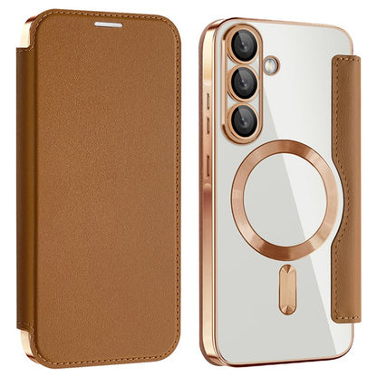 MagSafe Case for Samsung Galaxy A36 A366, Techsuit, SmartMag Book, Brown