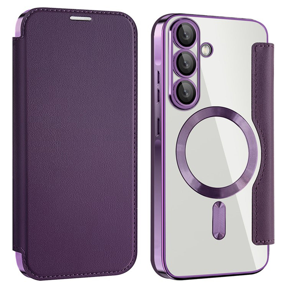 Funda MagSafe para Samsung Galaxy A36 A366, Techsuit, SmartMag Book, Morado