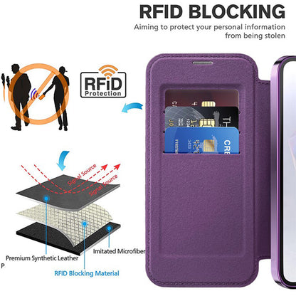 Funda MagSafe para Samsung Galaxy A36 A366, Techsuit, SmartMag Book, Morado
