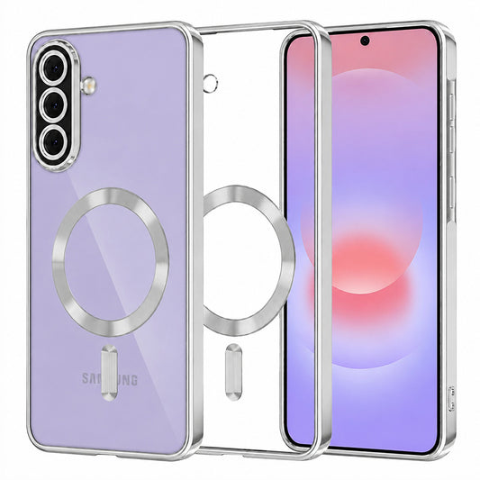 Funda MagSafe para Samsung Galaxy A37 5G, Techsuit, Luxury Crystal, Plateada