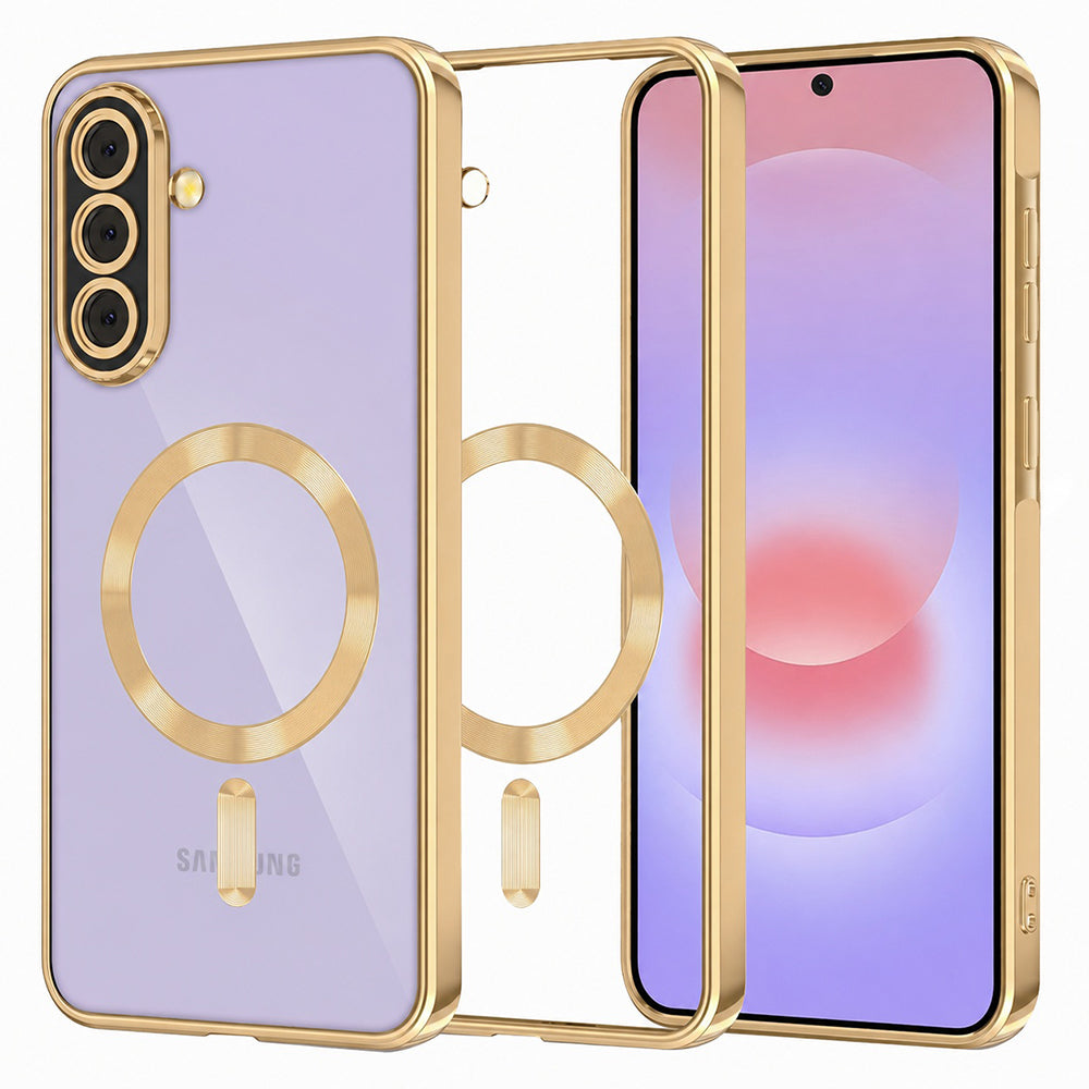 Funda MagSafe para Samsung Galaxy A37 5G, Techsuit, Luxury Crystal, Dorada