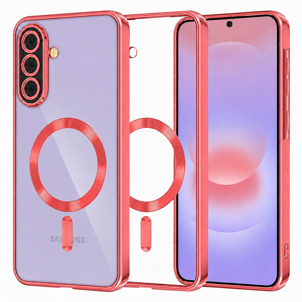 Funda MagSafe para Samsung Galaxy A37 5G, Techsuit, Luxury Crystal, Roja