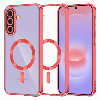 Funda MagSafe para Samsung Galaxy A37 5G, Techsuit, Luxury Crystal, Roja