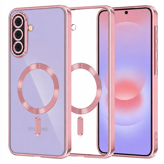 Funda MagSafe para Samsung Galaxy A37 5G, Techsuit, Luxury Crystal, Rosa