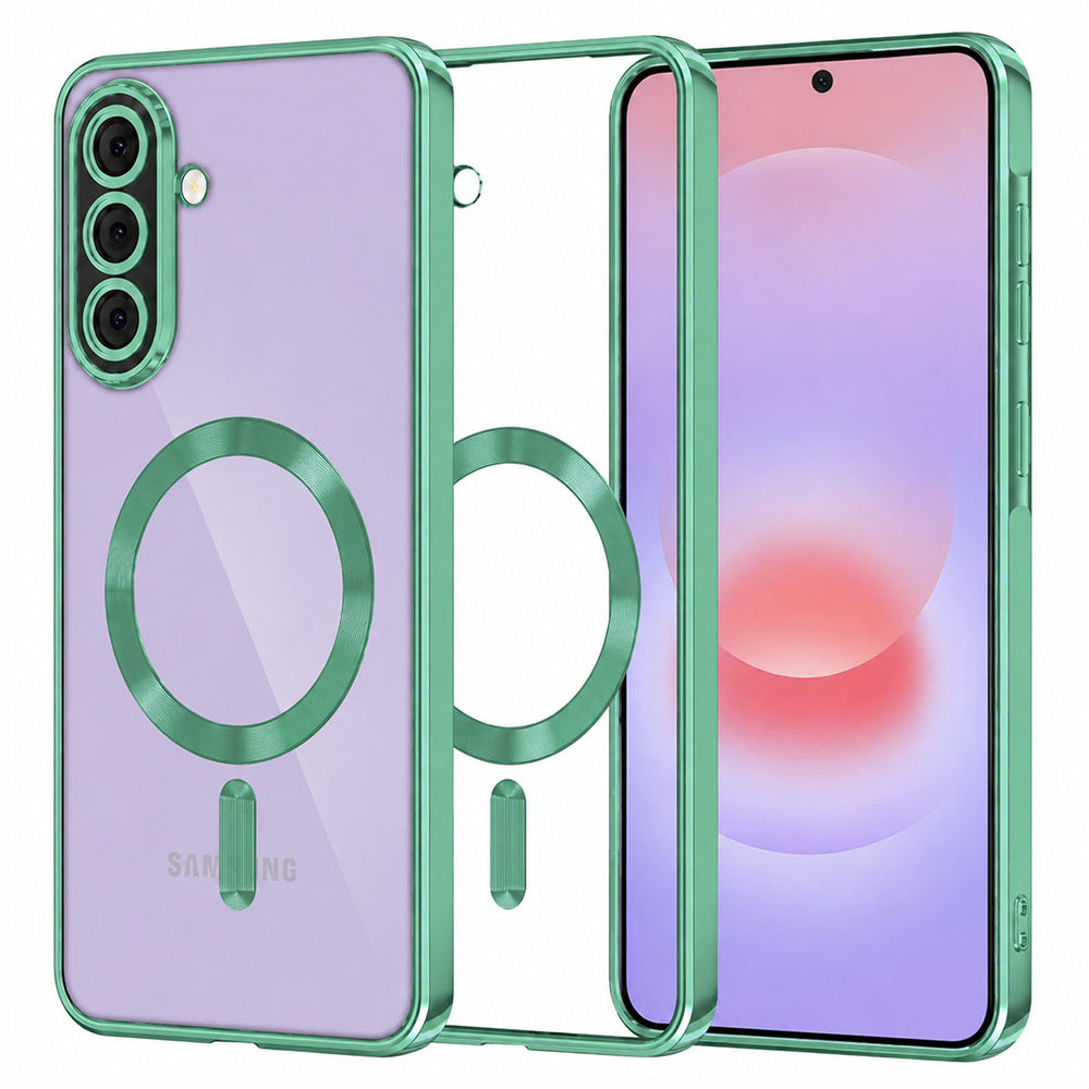 Funda MagSafe para Samsung Galaxy A37 5G, Techsuit, Luxury Crystal, Verde Claro