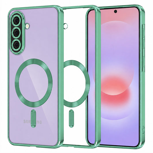 Funda MagSafe para Samsung Galaxy A37 5G, Techsuit, Luxury Crystal, Verde Claro