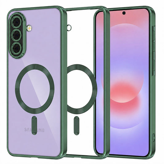 Funda MagSafe para Samsung Galaxy A37 5G, Techsuit, Luxury Crystal, Verde Oscuro