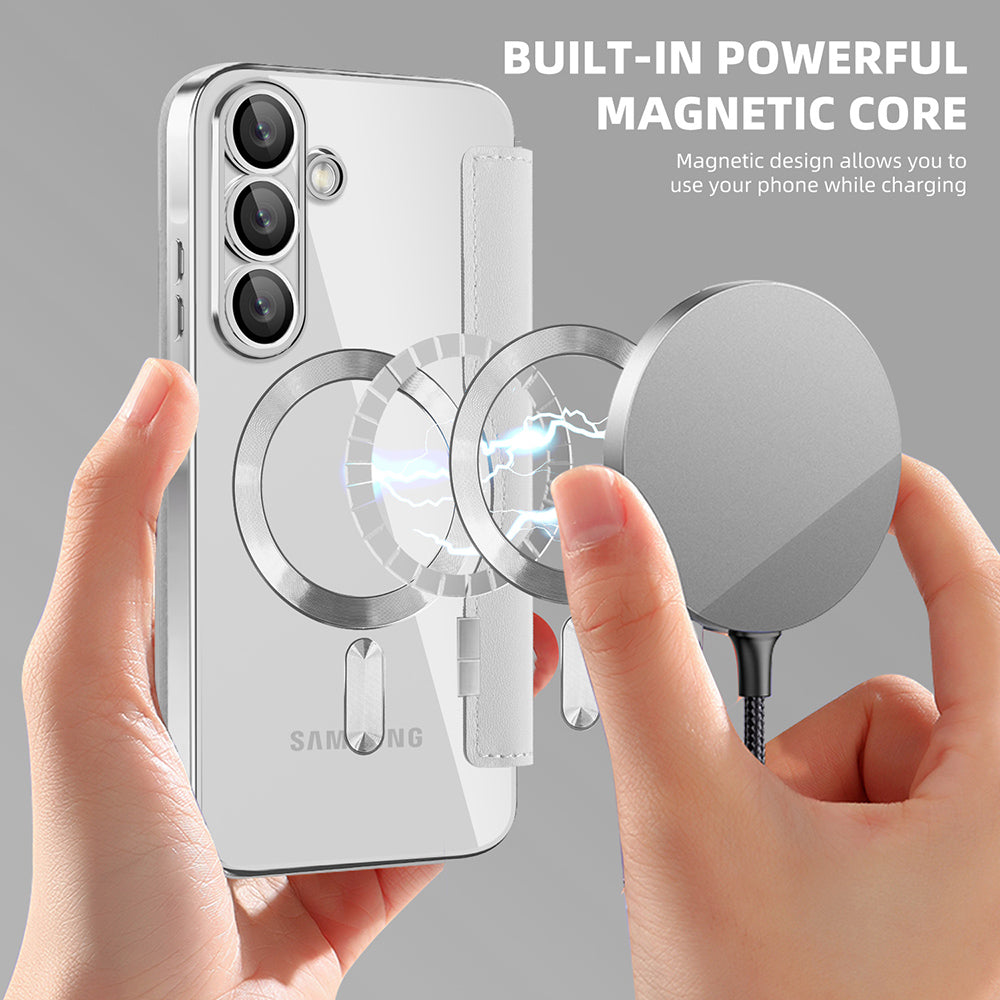MagSafe Case for Samsung Galaxy A37 5G, Techsuit, SmartMag Book, Gray