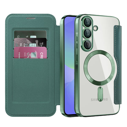 Funda MagSafe para Samsung Galaxy A37 5G, Techsuit, SmartMag Book, Verde