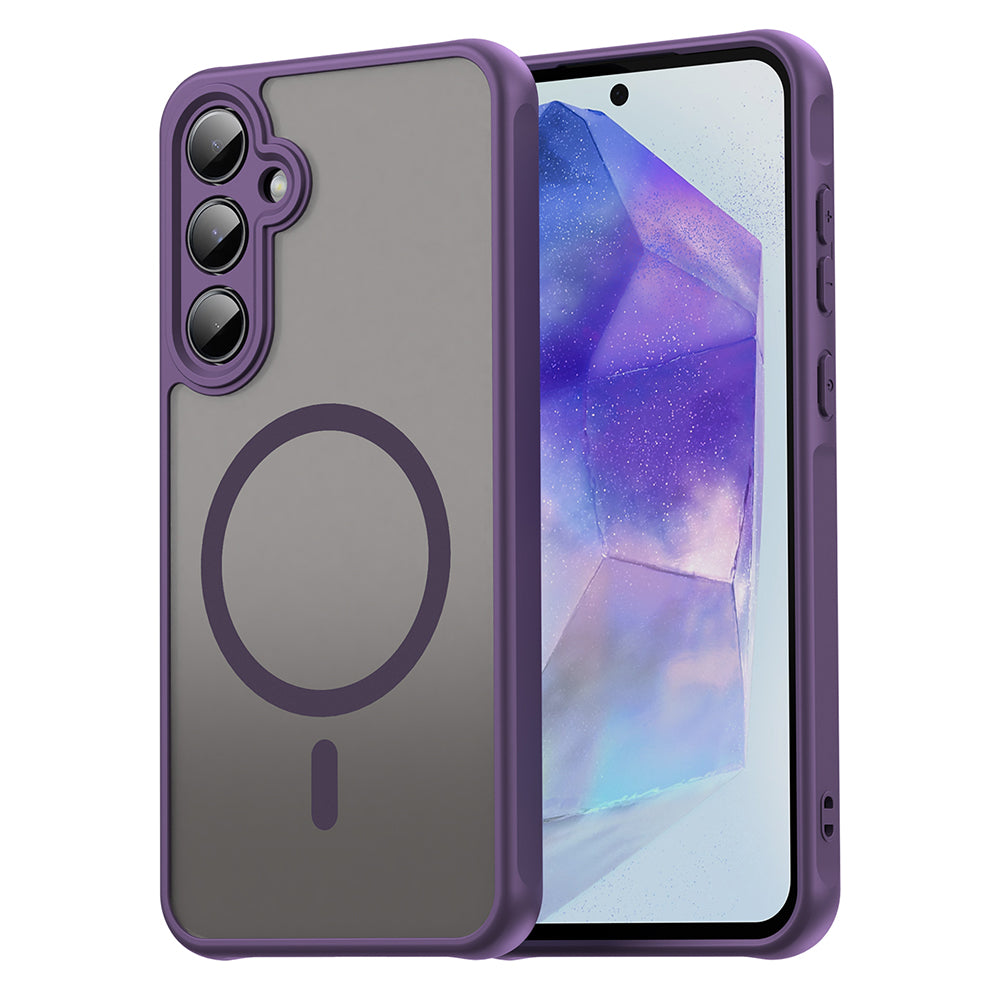 Funda MagSafe para Samsung Galaxy A55 5G A556, Techsuit, HaloFrost II, Morado