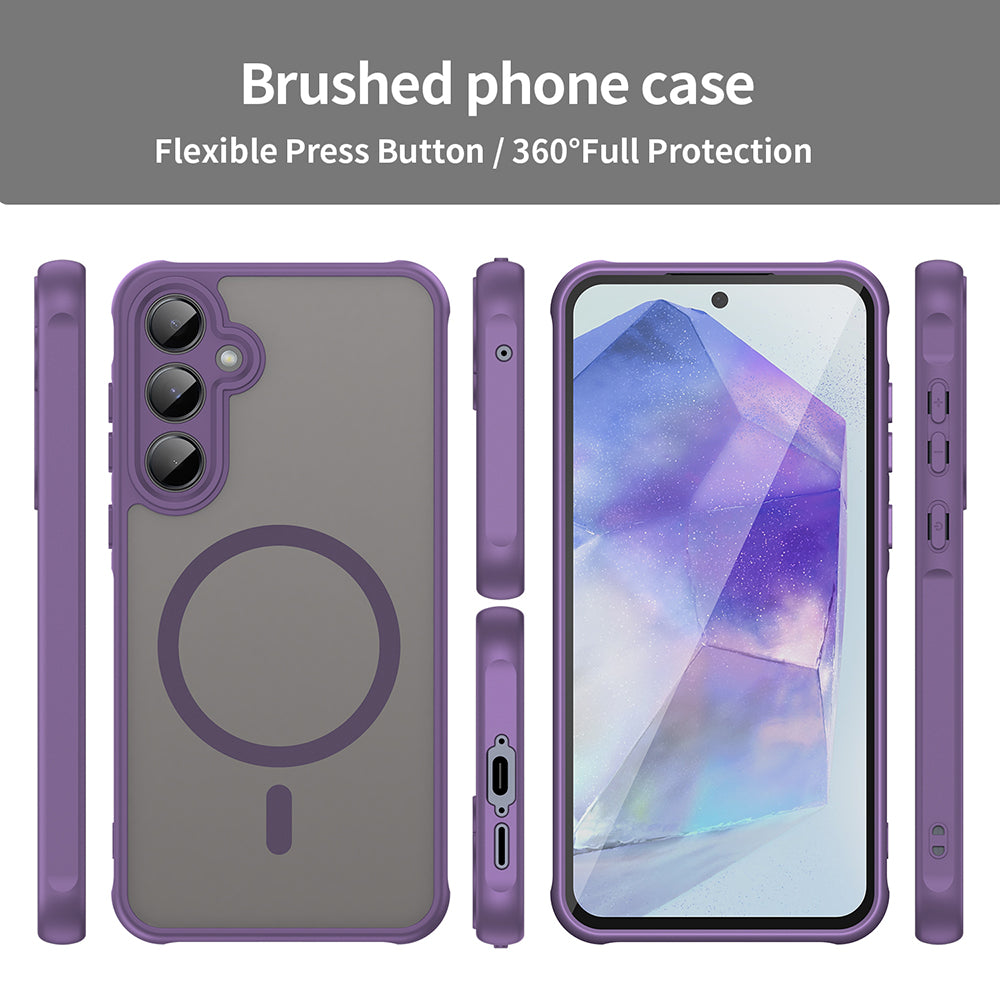 Funda MagSafe para Samsung Galaxy A55 5G A556, Techsuit, HaloFrost II, Morado
