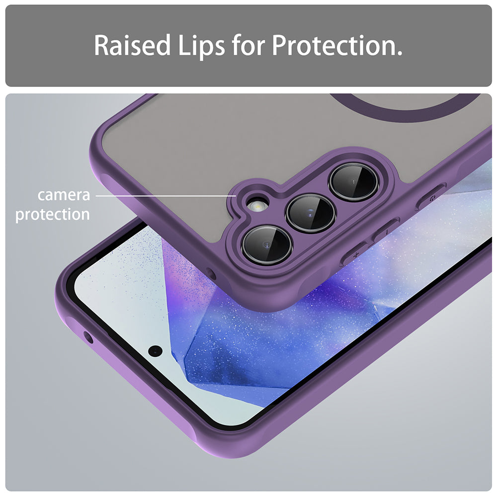 Funda MagSafe para Samsung Galaxy A55 5G A556, Techsuit, HaloFrost II, Morado