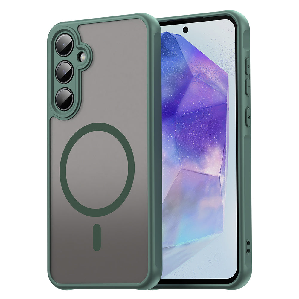 Funda MagSafe para Samsung Galaxy A55 5G A556, Techsuit, HaloFrost II, Verde