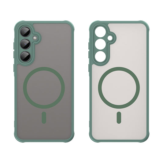 Funda MagSafe para Samsung Galaxy A55 5G A556, Techsuit, HaloFrost II, Verde