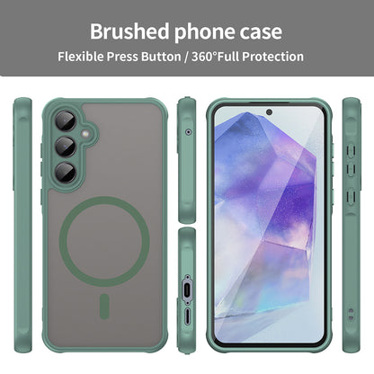 Funda MagSafe para Samsung Galaxy A55 5G A556, Techsuit, HaloFrost II, Verde