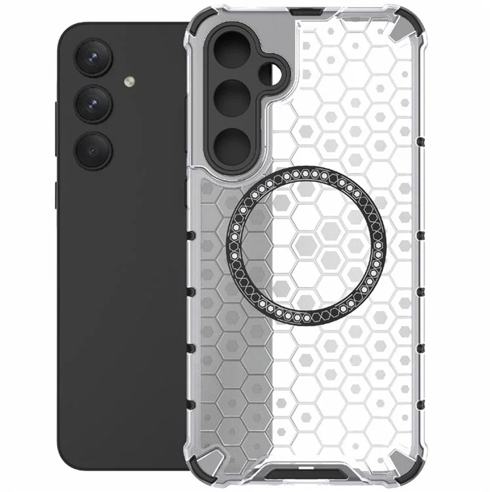 Funda MagSafe para Samsung Galaxy A55 5G A556, Techsuit, HoneyComb Shield, Blanca