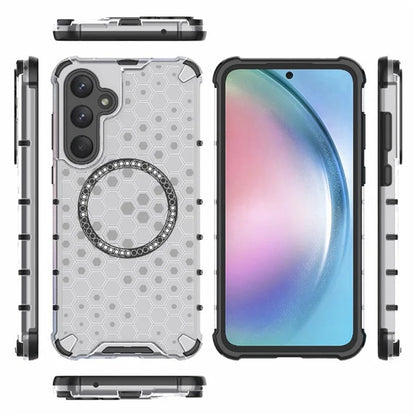 Funda MagSafe para Samsung Galaxy A55 5G A556, Techsuit, HoneyComb Shield, Blanca