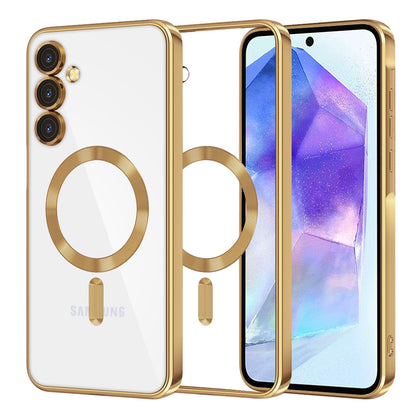 MagSafe Case for Samsung Galaxy A55 5G A556, Techsuit, Luxury Crystal, Gold