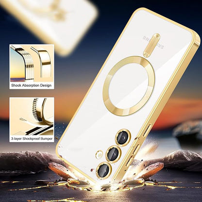 Funda MagSafe para Samsung Galaxy A55 5G A556, Techsuit, Luxury Crystal, Morado Claro