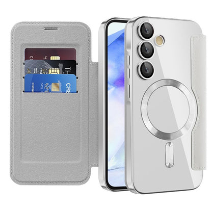 Funda MagSafe para Samsung Galaxy A55 5G A556, Techsuit, SmartMag Book, Gris
