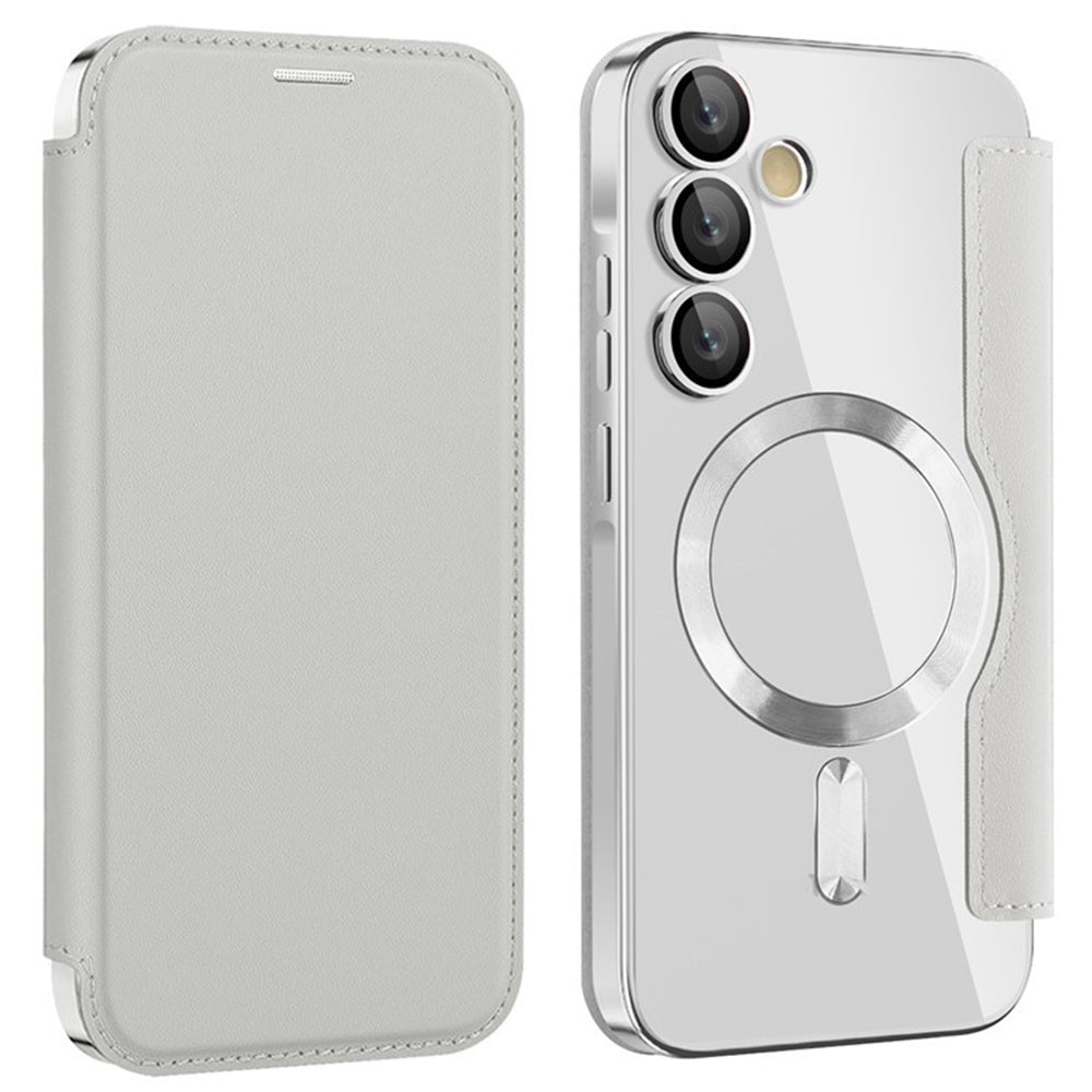 Funda MagSafe para Samsung Galaxy A55 5G A556, Techsuit, SmartMag Book, Gris