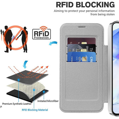 Funda MagSafe para Samsung Galaxy A55 5G A556, Techsuit, SmartMag Book, Gris