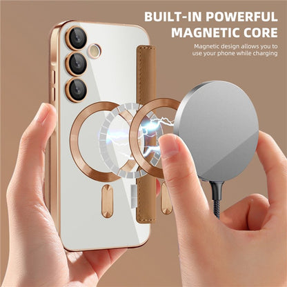 Funda MagSafe para Samsung Galaxy A55 5G A556, Techsuit, SmartMag Book, Marrón
