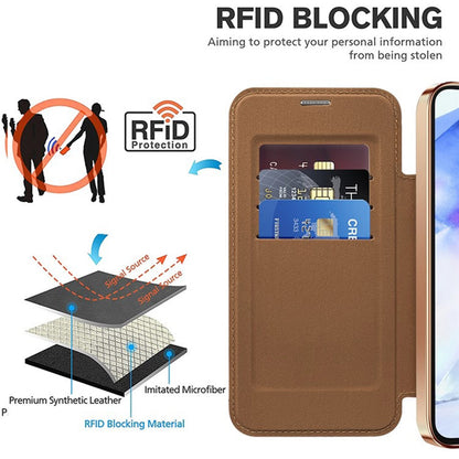 Funda MagSafe para Samsung Galaxy A55 5G A556, Techsuit, SmartMag Book, Marrón