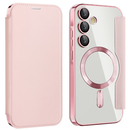 Funda MagSafe para Samsung Galaxy A55 5G A556, Techsuit, SmartMag Book, Rosa