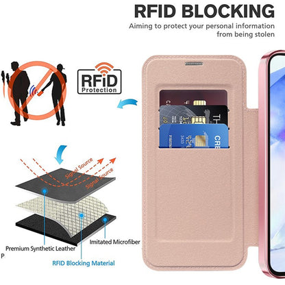 Funda MagSafe para Samsung Galaxy A55 5G A556, Techsuit, SmartMag Book, Rosa