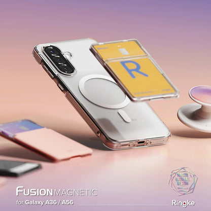 Funda MagSafe para Samsung Galaxy A56 A566 / A36 A366, Ringke, Fusion, Transparente