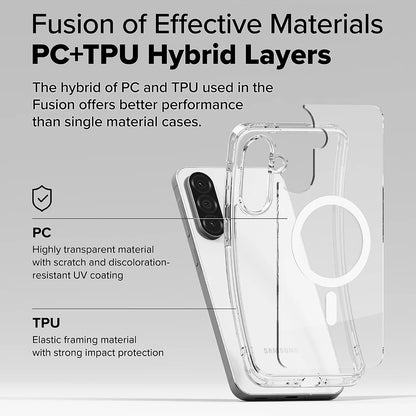Funda MagSafe para Samsung Galaxy A56 A566 / A36 A366, Ringke, Fusion, Transparente